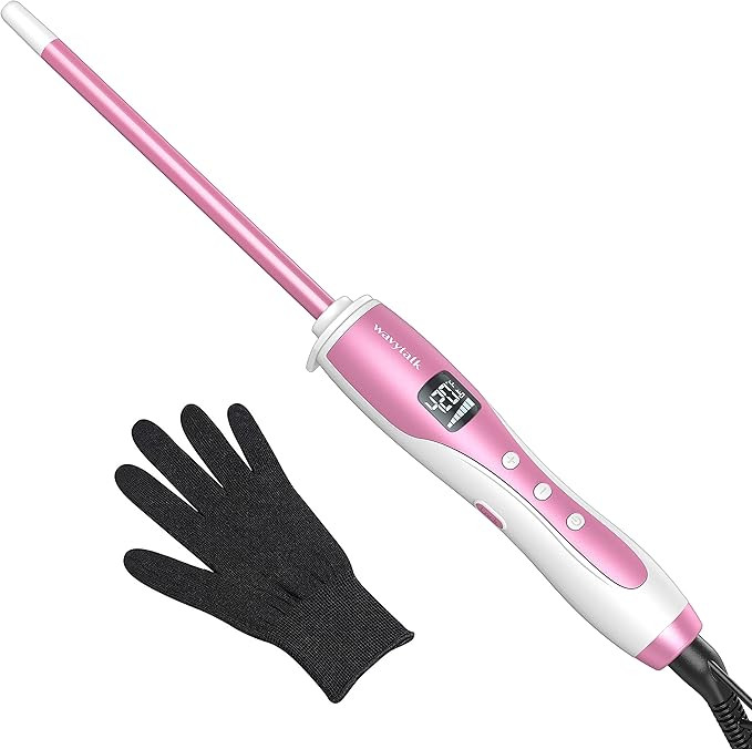 Wavytalk 3/8 Inch Small Curling Wand, Wand Iron for Short & Long Hair, Ceramic Barrel with Adjust... | Amazon (US)