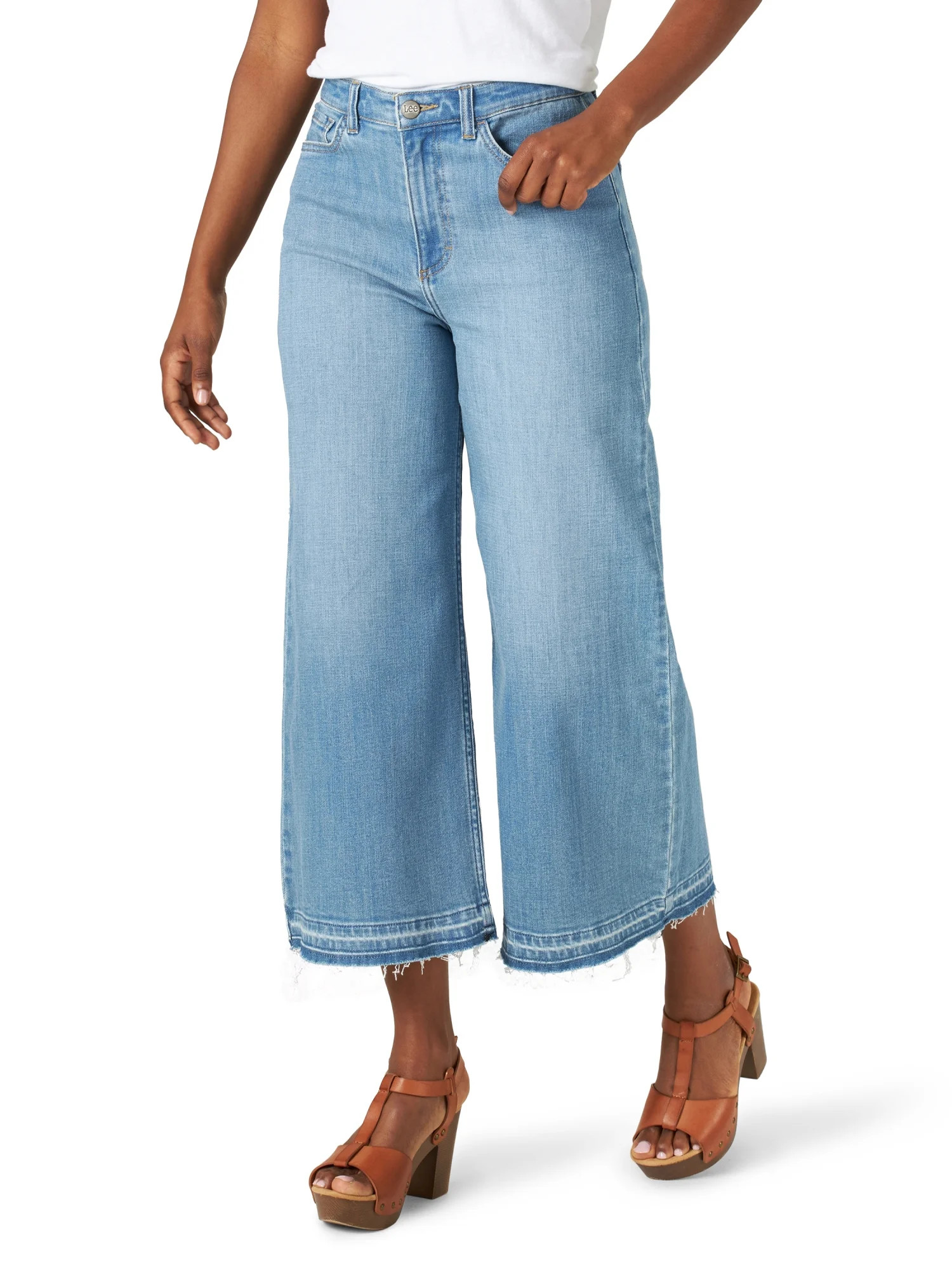 Lee Heritage Women's A-Line Wide Leg Cropped Pant - Walmart.com | Walmart (US)