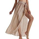 Beach Sarongs for Women Bathing Suit Swim Bikini Cover Up Wrap Maxi Long Skirt (Khaki-US 4-12) at... | Amazon (US)