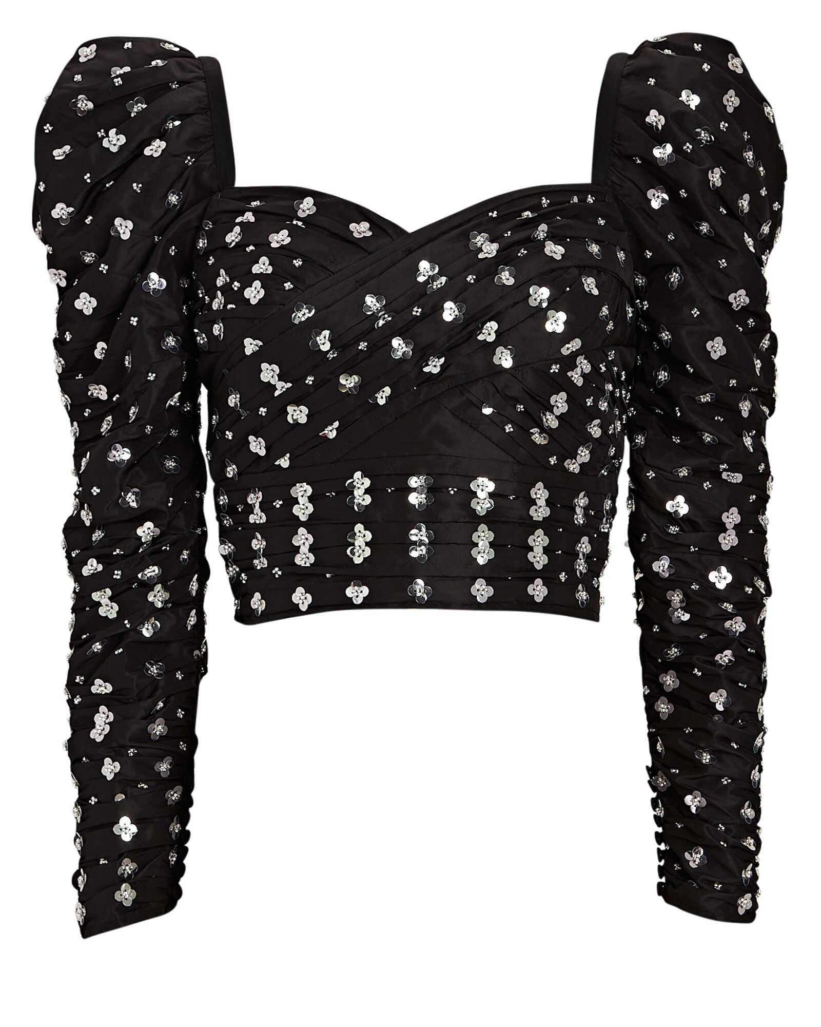 Sequined Taffeta Crop Top | INTERMIX