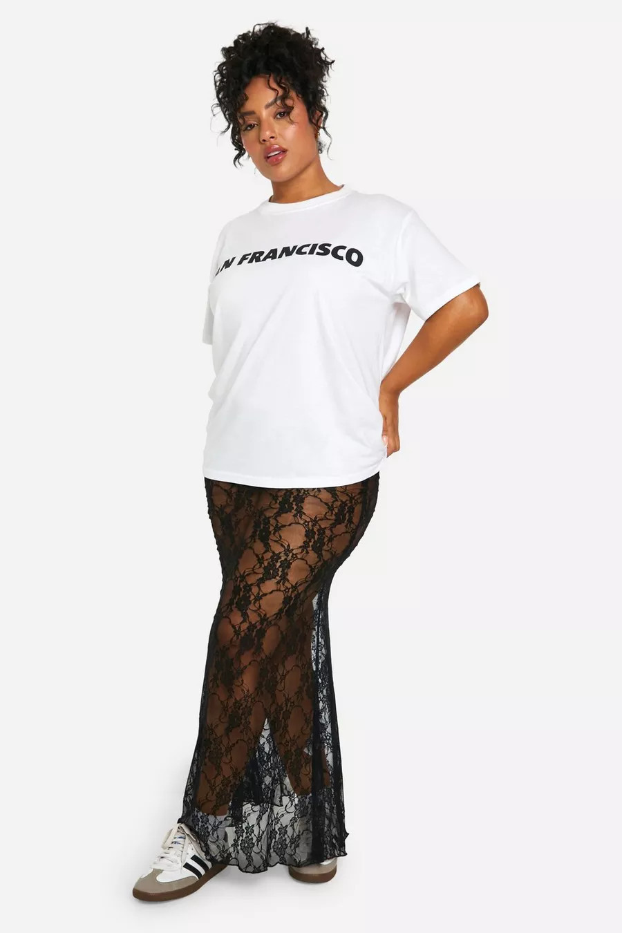 Plus Lace Maxi Column Skirt | Boohoo.com (UK & IE)