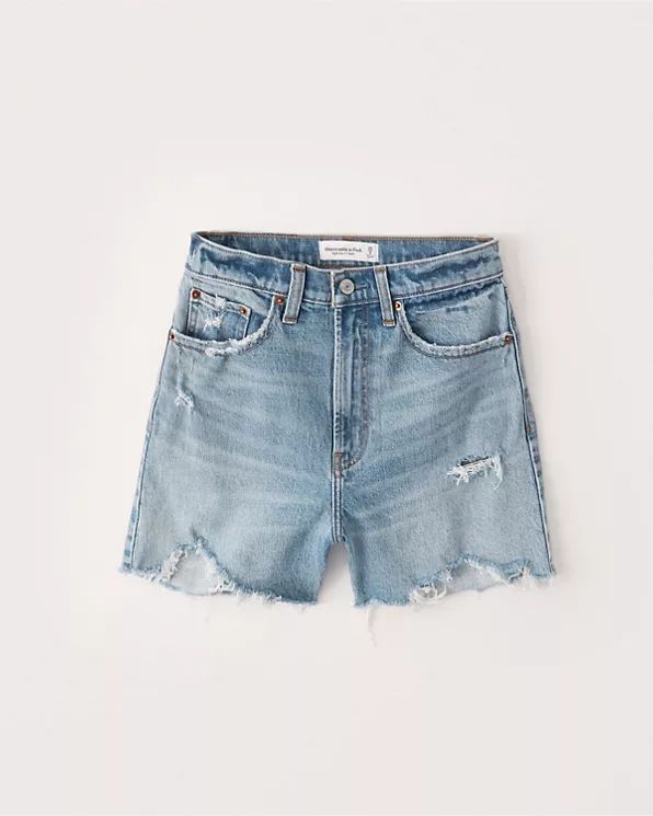 Curve Love High Rise 4 Inch Mom Shorts | Abercrombie & Fitch (US)