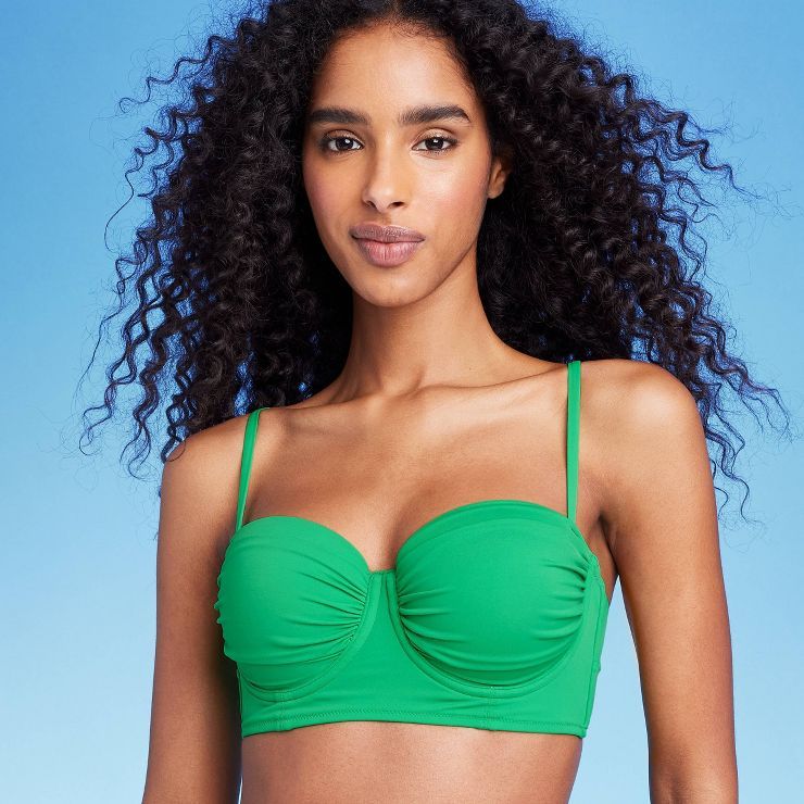 Women's Light Lift Shirred Cup Bikini Top - Shade & Shore™ Green | Target