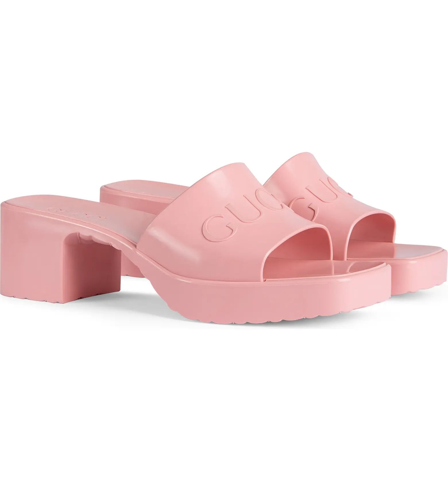 Gucci Rubber Logo Platform Slide Sandal | Nordstrom | Nordstrom