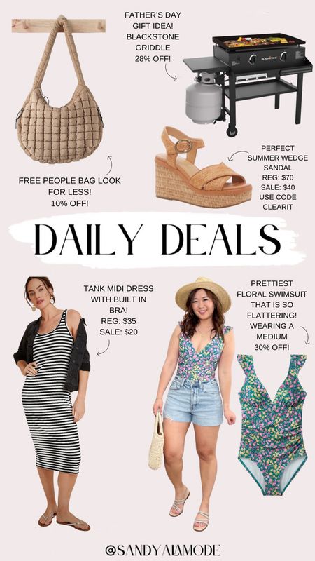 Daily deals // summer outfits // summer dress // free people bag look for less // dupe // Amazon bags // Father’s Day gift idea // target swim 

#LTKSeasonal #LTKStyleTip #LTKSaleAlert