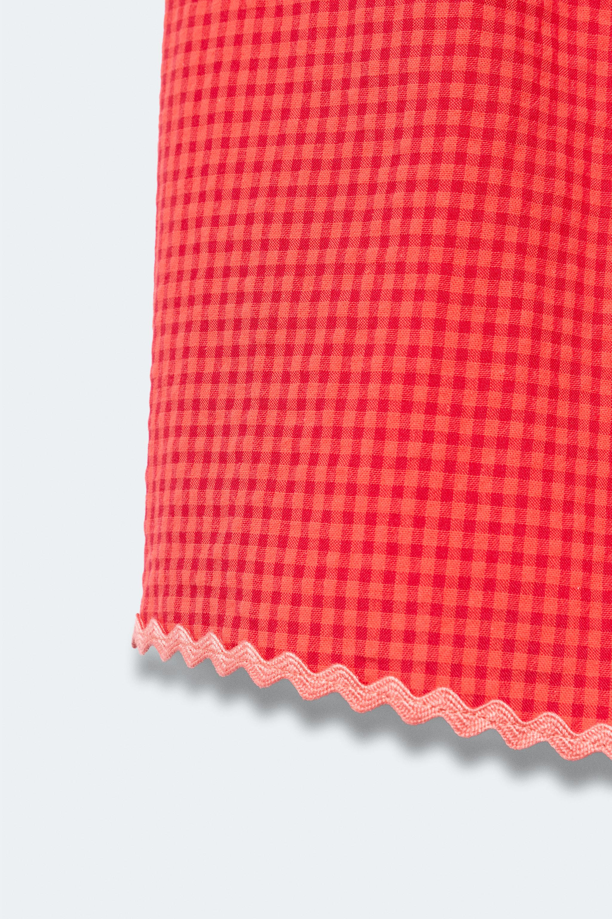 2-14 YEARS / GINGHAM TOP WITH WAVE TRIM - LIMITED EDITION | Zara US