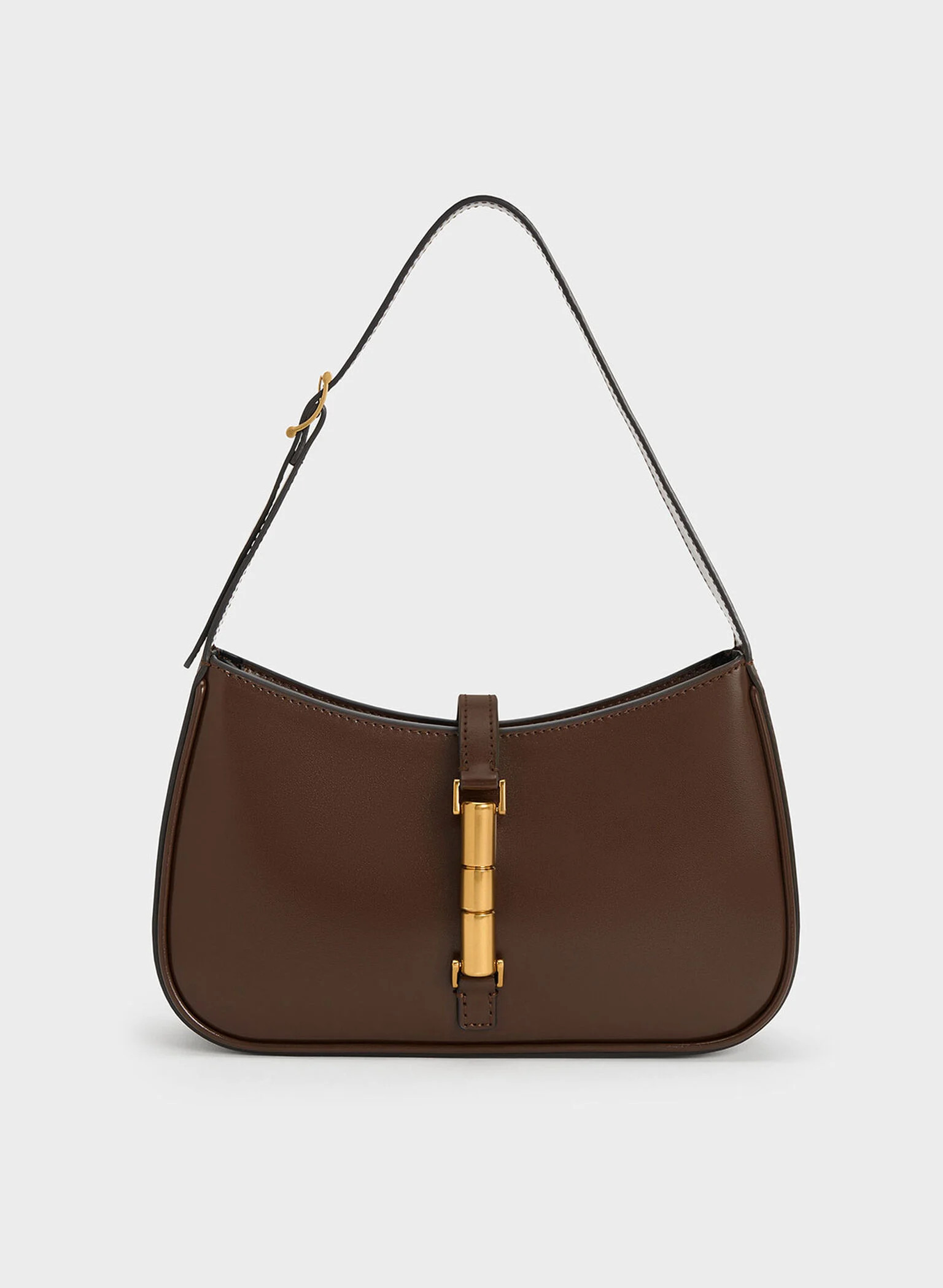 Black Cesia Metallic Accent Shoulder Bag | CHARLES & KEITH UK | Charles & Keith UK