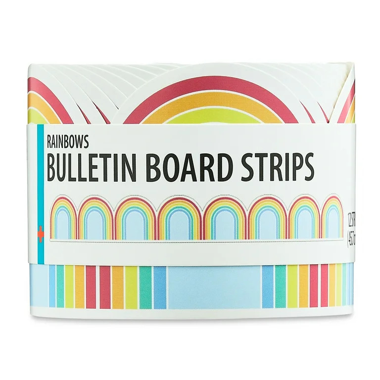 Pen+Gear Multicolor Pastel Rainbow  Shaped (2.25"x 18") Bulletin Board Trim, 12 Pieces | Walmart (US)
