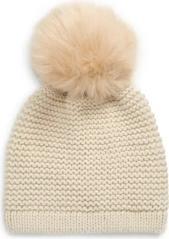 Kyi Kyi Wool Blend Beanie with Faux Fur Pom | Nordstrom | Nordstrom