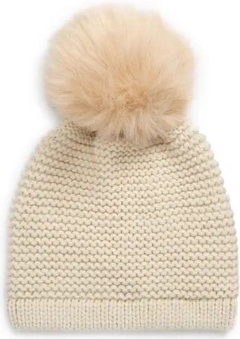 Kyi Kyi Wool Blend Beanie with Faux Fur Pom | Nordstrom | Nordstrom