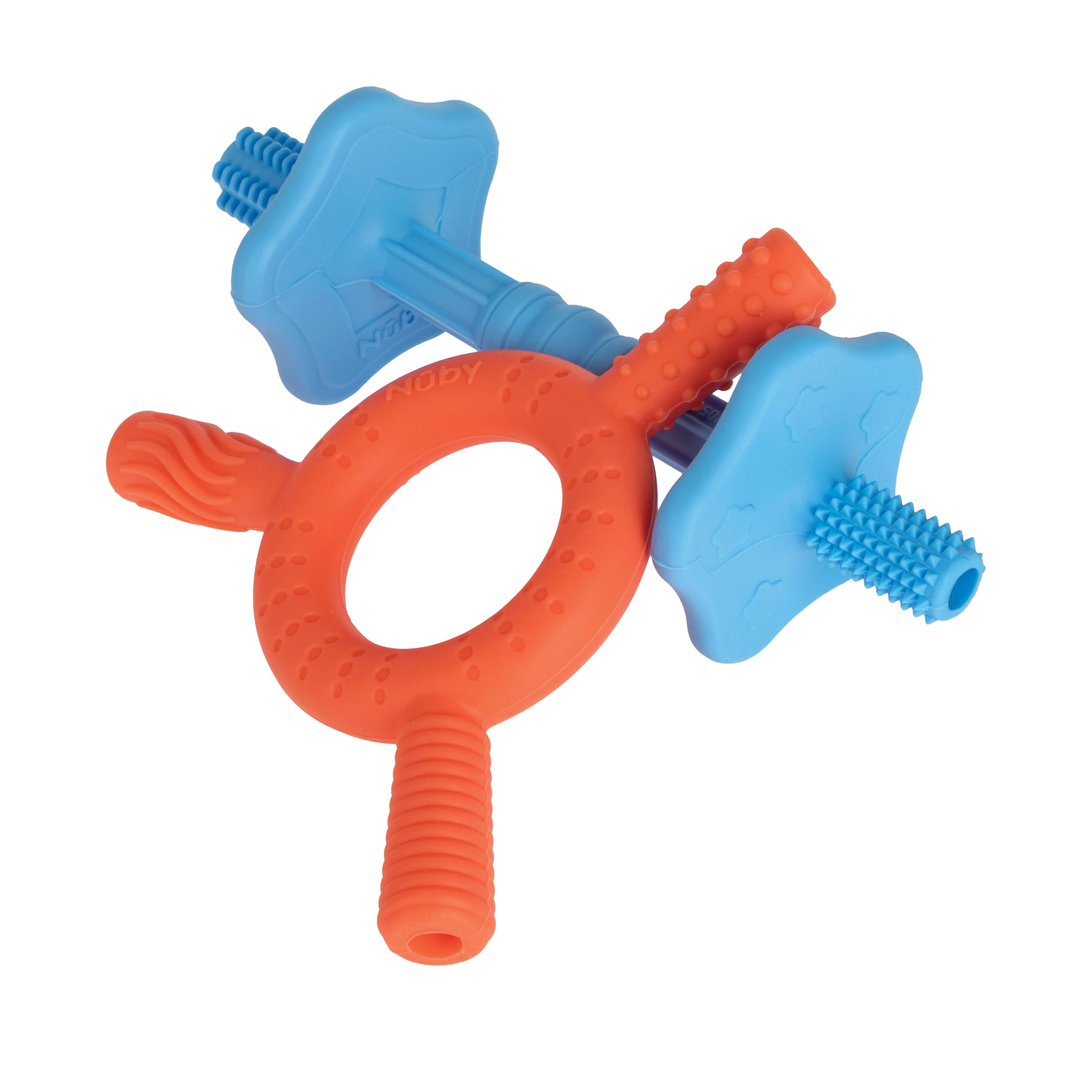 Nuby Sensory Silicone Baby Tube Teethers, 2 pack | Walmart (US)