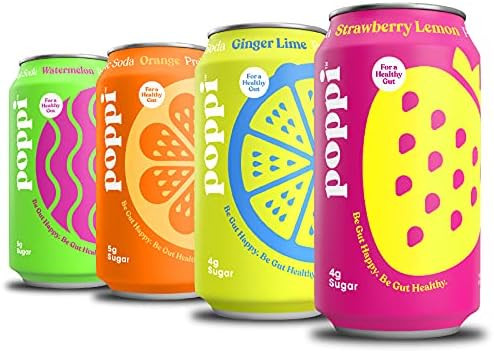 POPPI Sparkling Prebiotic Soda w/ Gut Health & Immunity Benefits, Beverages w/ Apple Cider Vinega... | Amazon (US)