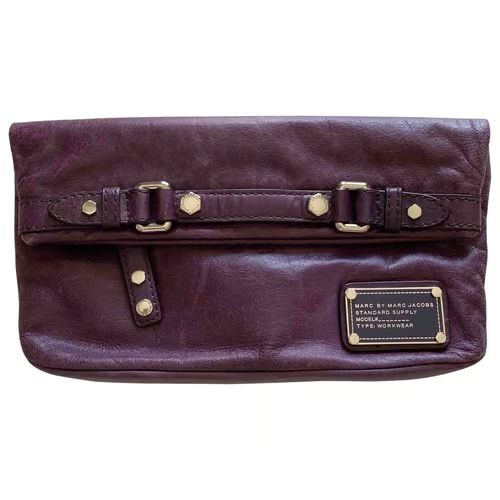 Leather clutch bag  - Purple 4 | Vestiaire Collective (Global)