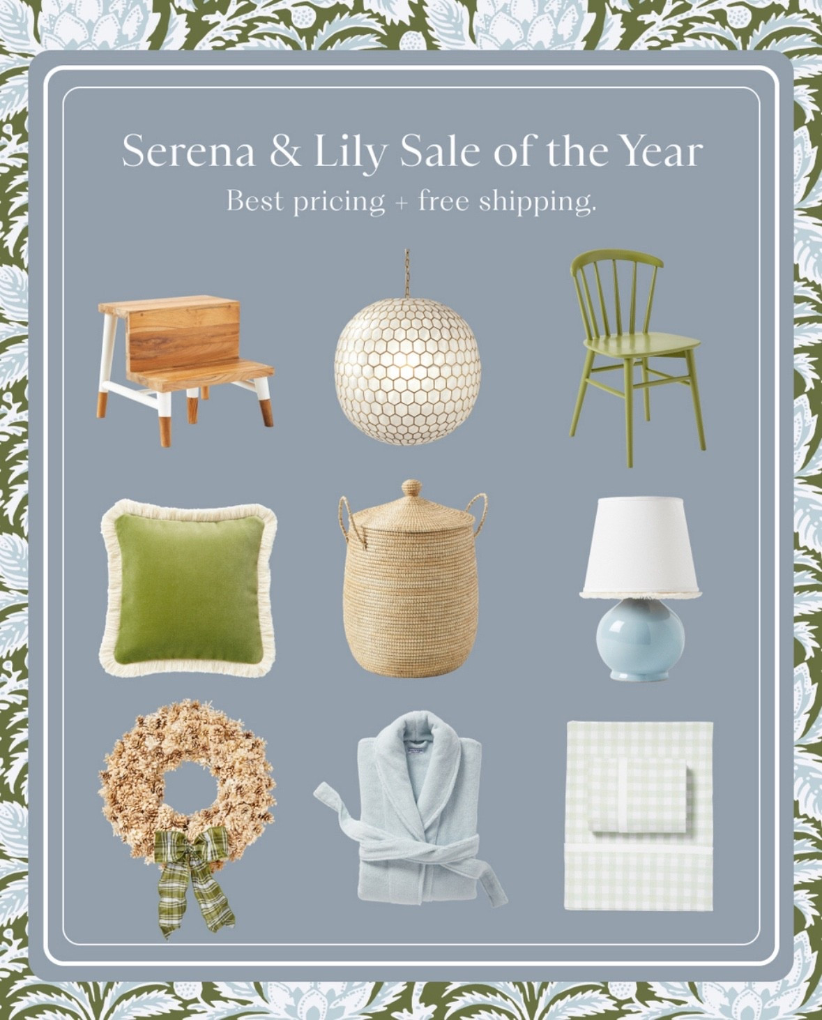 Serena & Lily's biggest and best Sale of the Year is going on right now, with up to 40% off and free shipping on everything! Here are a few favorites from the event! 



#LTKGiftGuide #LTKHome #LTKSaleAlert