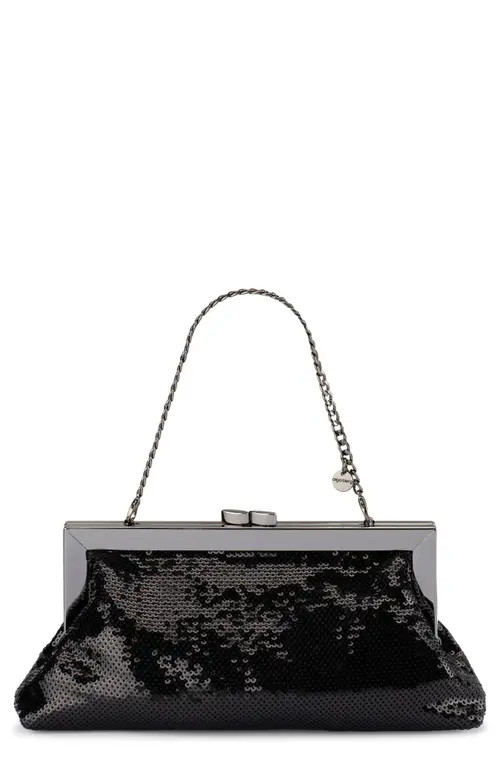 Olga Berg Zephyr Sequin Clutch in Black at Nordstrom | Nordstrom
