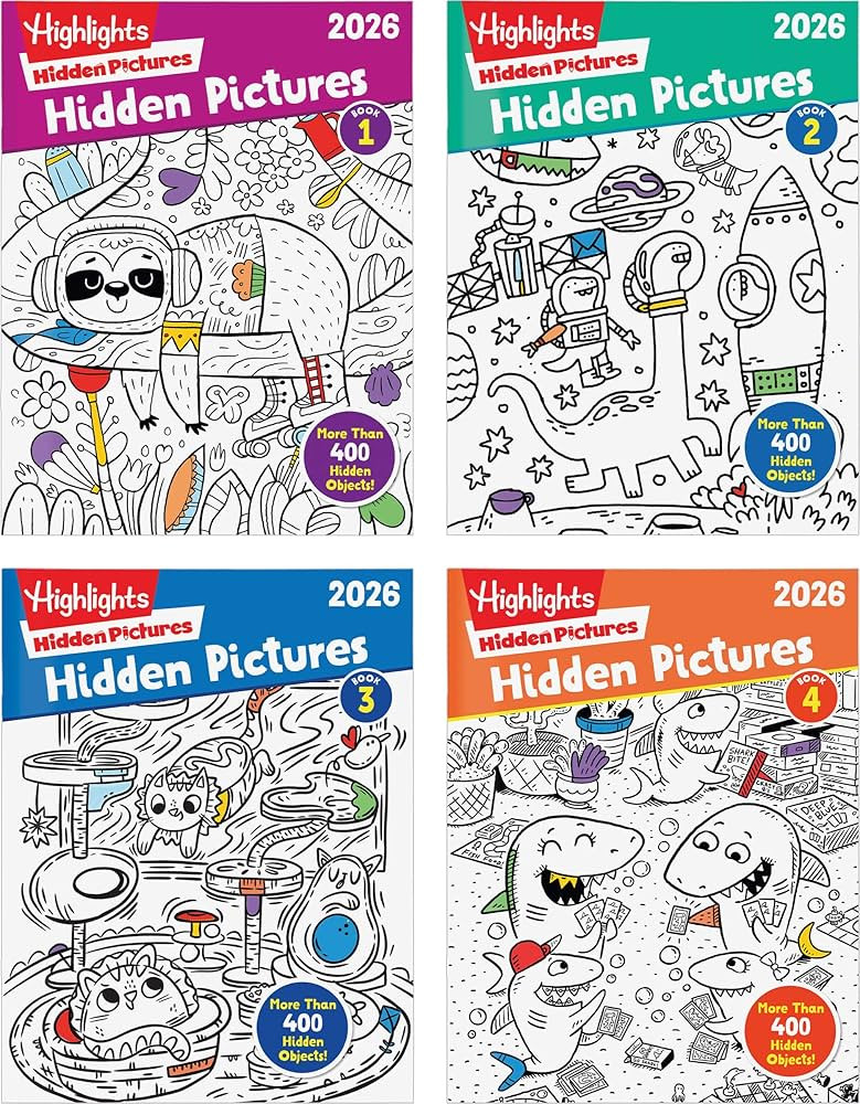 Highlights Hidden Pictures 2026 Activity Books for Kids Ages 6 and Up, 4 Puzzle Books Packed with... | Amazon (US)