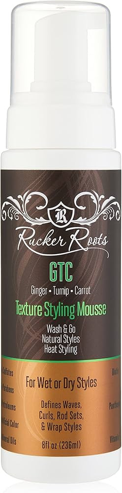 Rucker Roots Texture Styling Mousse| Wash & Go| Natural Styles| Wet or Dry Styles| Heat Styling| | Amazon (US)