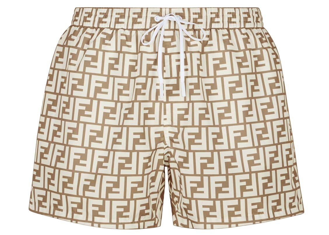Men's Fendi Fabric Swim Shorts in Beige | StockX