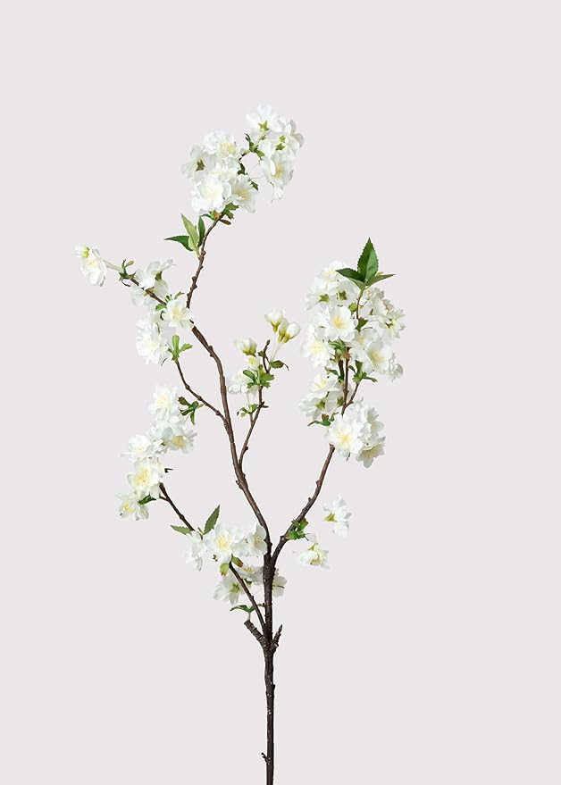 Cream White Artificial Cherry Blossom Branch - 36" | Amazon (US)