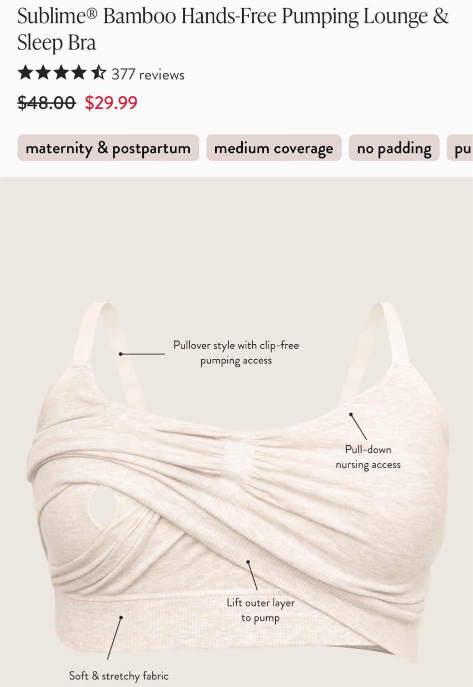 Kindred Bravely Labor Day Sale is live and my favorite pumping / sleep bra is on sale for $29.99! Such soft fabric and works great to go hands-free while pumping! 

#nursingbra #pumpingbra #newmomessential #breastfeeding #kindredbravely #salealert #labordaysale #maternitybra 

#LTKBaby #LTKFallSale #LTKSaleAlert