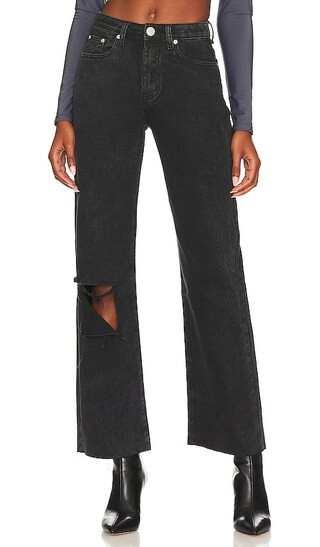 Davina Distressed Denim Jean in Black | Revolve Clothing (Global)