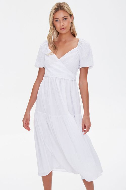 Seersucker Surplice Midi Dress | Forever 21 (US)