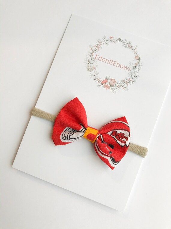Kansas City chiefs baby headband - cute bow for toddler newborn and baby girl | Etsy (US)