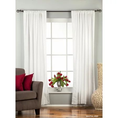 White Rod Pocket Velvet Curtain / Drape / Panel - Piece | Walmart (US)