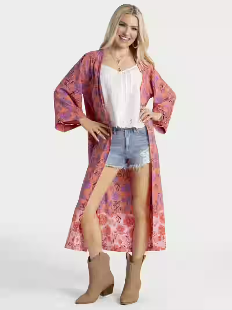 Jessica Simpson Women's Kimono with Lace Insert, Sizes S-XL - Walmart.com | Walmart (US)