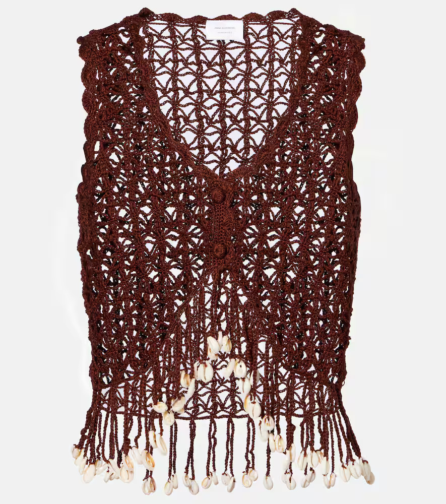 Anna Kosturova Crochet fringed cotton crop top | Mytheresa (US/CA)
