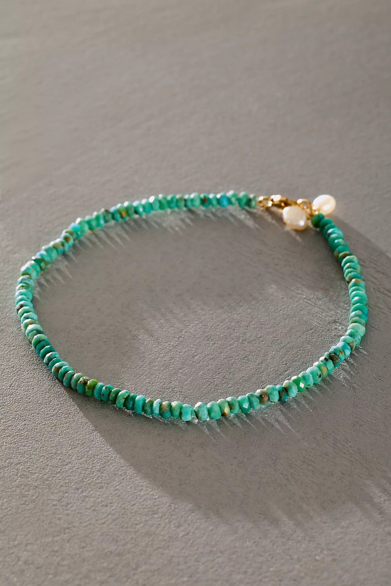 Atma Prema Turquoise & Pearl Charm Anklet | Free People (Global - UK&FR Excluded)