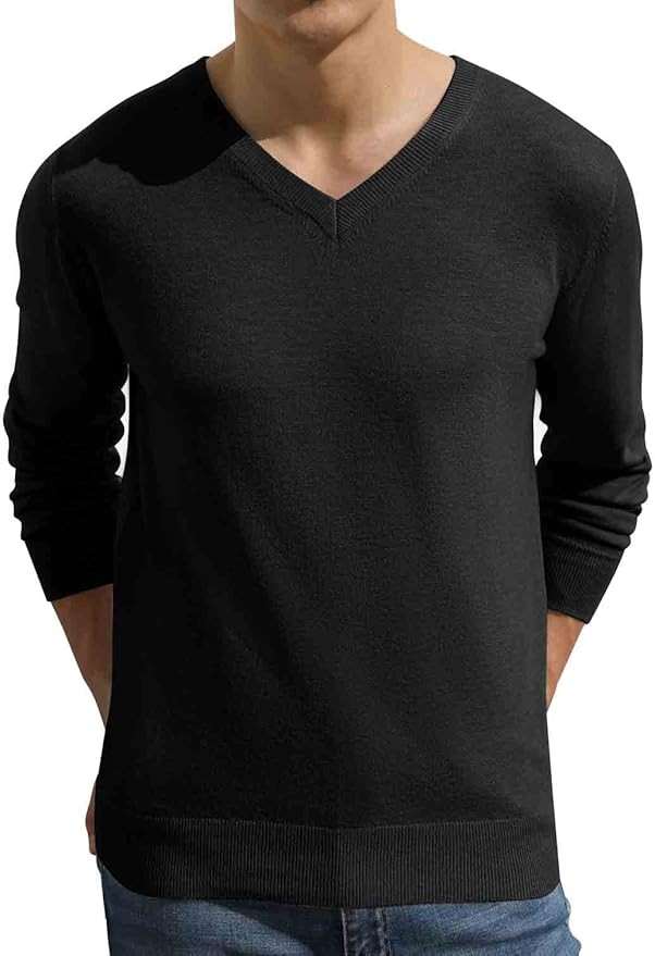 Sailwind Mens V-Neck Wool Knit Casual Pullover Sweater | Amazon (US)