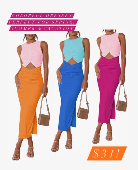 How cute are these colorblock dresses?!?! I love the color combos but they have so many more + solid colors and neutrals too!! And they’re only $31!!!! #dresses #vacationoutfit #summerdress #summeroutfit #mididress #colorfuldress

#LTKstyletip #LTKFind #LTKunder50