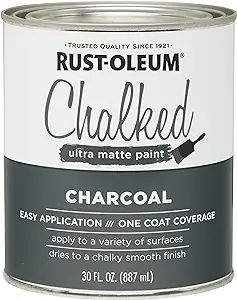 Rust-Oleum 285144 Ultra Matte Interior Chalked Acrylic Paint 30 oz, 30 Fl Oz (Pack of 1), Charcoa... | Amazon (US)