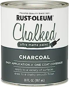 Rust-Oleum 285144 Ultra Matte Interior Chalked Acrylic Paint 30 oz, 30 Fl Oz (Pack of 1), Charcoa... | Amazon (US)