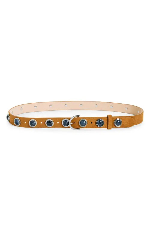 rag & bone Celia Studded Stone Leather Belt in Bronze at Nordstrom, Size Medium | Nordstrom
