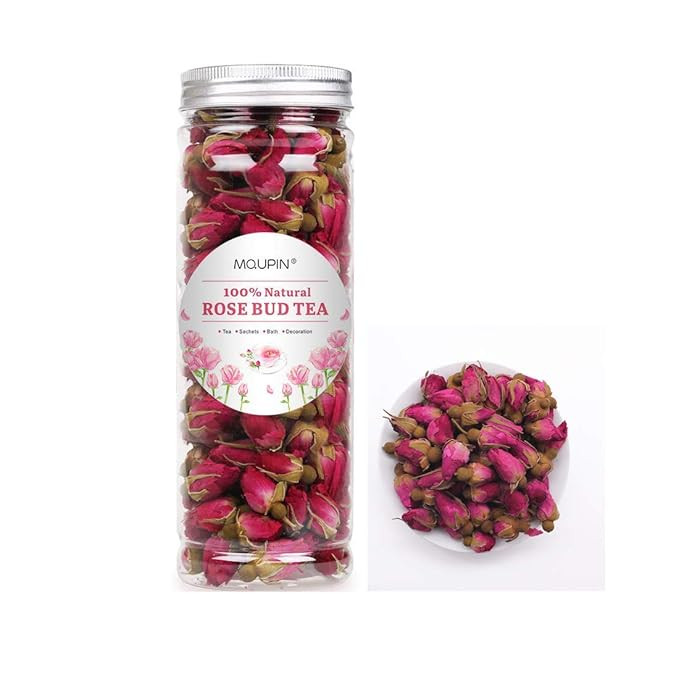MQUPIN Rose Bud Tea Dried Red Rose-100% Natural Pure Flower Edible Buds Tea Culinary Food Grade R... | Amazon (US)