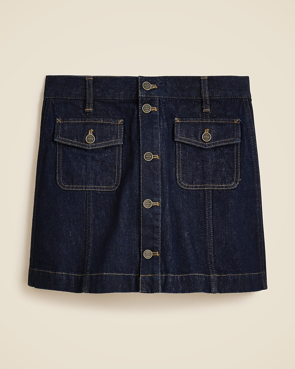 Patch-pocket denim mini skirt in Rinse wash | J. Crew US