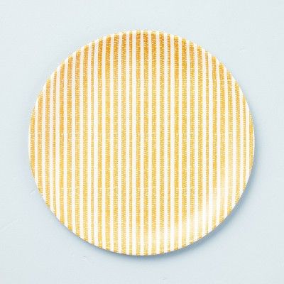 10.5" Rustic Stripe Bamboo-Melamine Dinner Plates Gold/Cream - Hearth & Hand™ with Magnolia | Target