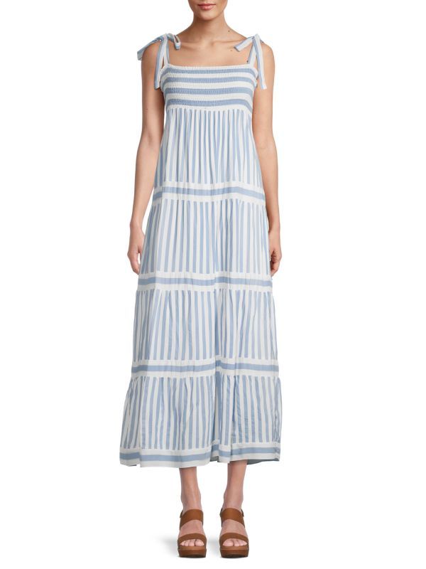 Elara Striped Smocked Dress | Saks Fifth Avenue OFF 5TH