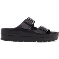 Birkenstock Black Leather Platform Sandals With Two Straps And Metal Buckles | Balardi (US & Canada)