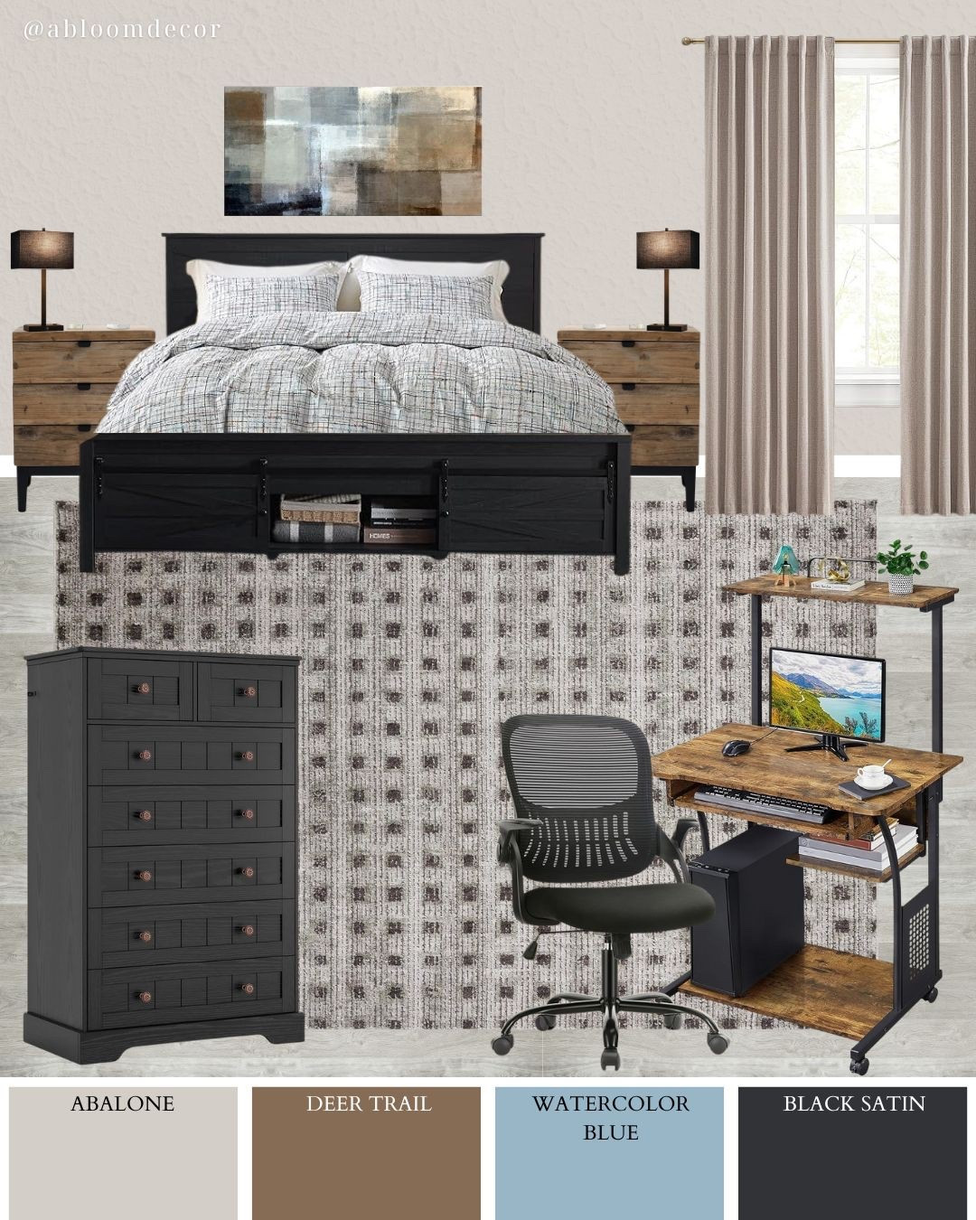 Cozy Blue and Brown Modern Teen Boy Bedroom Mood Board

#LTKFamily #LTKHome #LTKMens