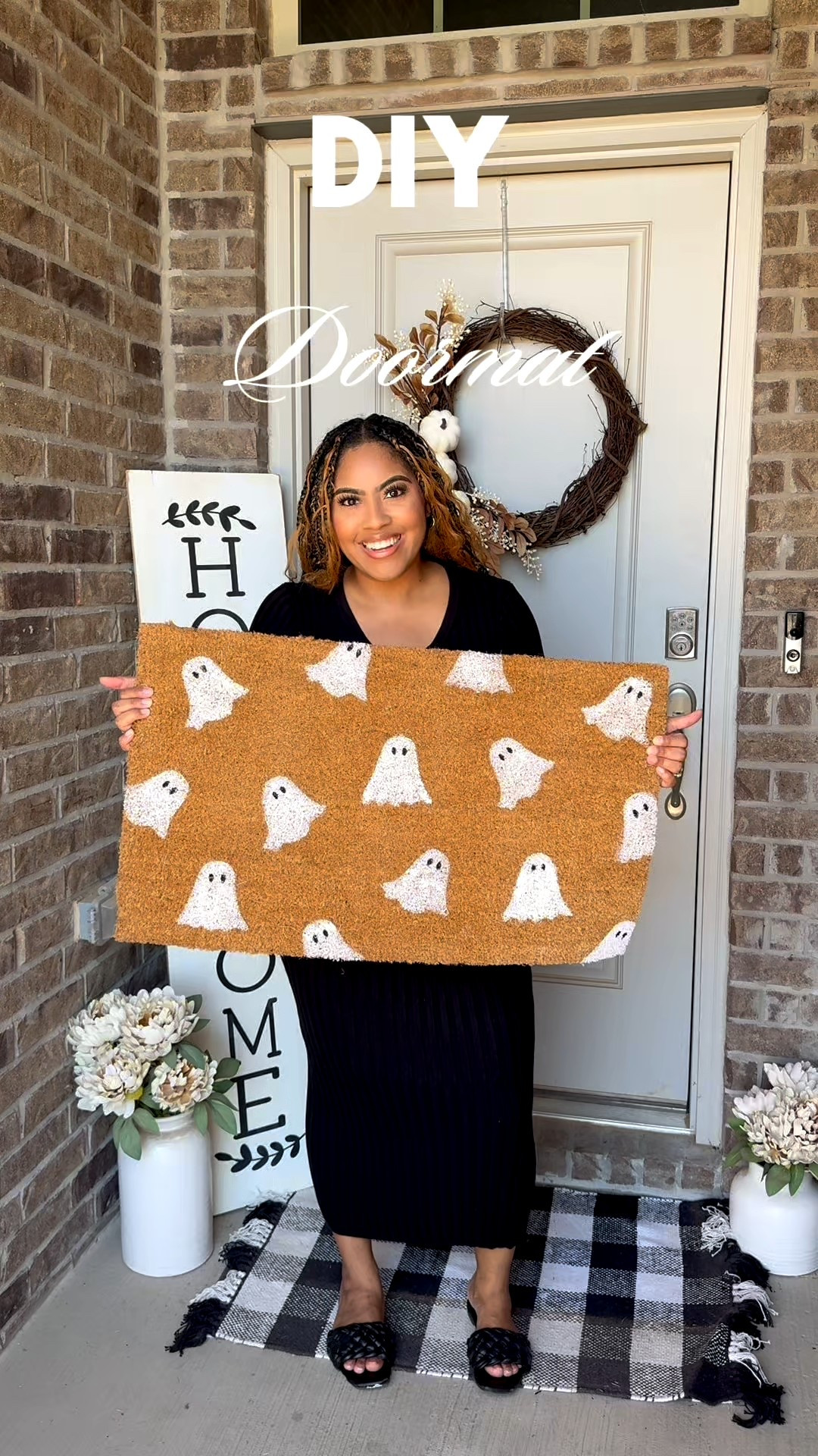 DIY Halloween Doormat! 👻 I love a good crafting moment. This was fun to make and would be a fun idea as a Halloween party! 

#LTKHalloween