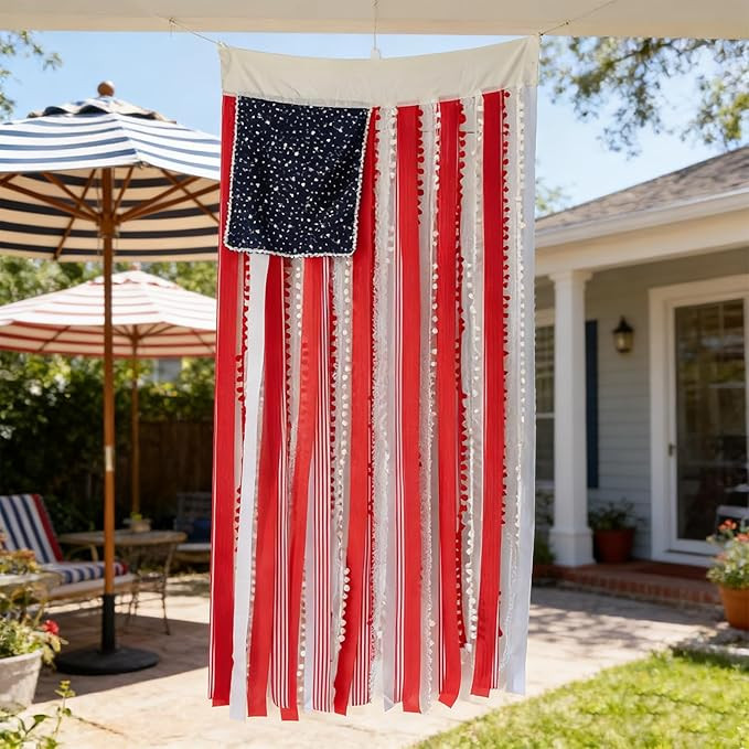 4th of July Decorations,Patriotic Memorial Day Decor- 4.5 x 2.3 Ft Rag American Flag Banner for H... | Amazon (US)