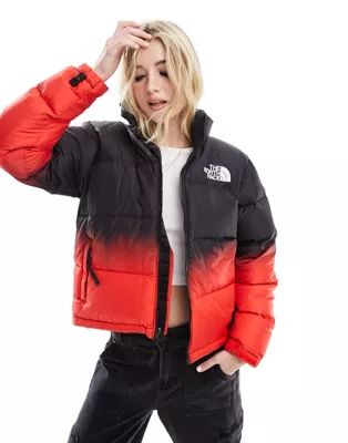 The North Face 1996 Retro Nuptse down puffer jacket in black and red | ASOS (Global)