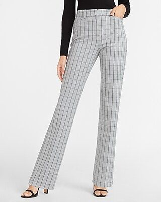 High Waisted Windowpane Barely Boot Pant | Express