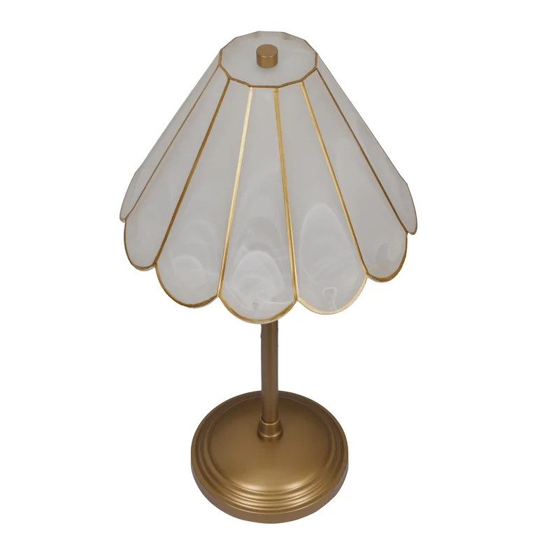 Home Decor Collection Capiz Scalloped Glass Table Lamp, Gold Finish, 19"H | Walmart (US)