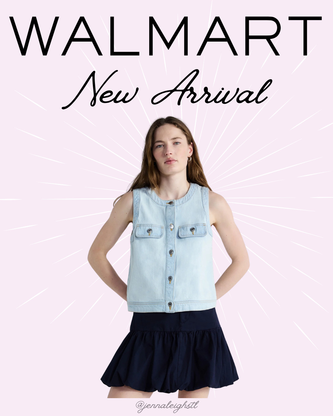 New Walmart find. The Free Assembly button front sleeveless denim top is going fast and is such a cute piece to style all spring and summer. 

 #LTKootd #LTKSeasonal #LTKMidsize
