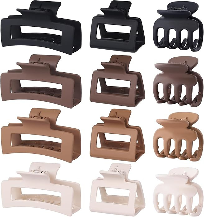 3 Styles Hair Clips for Women Small Medium Big Claw Clips for Thin Thick Hair 12 Pcs Hair Claw Cl... | Amazon (US)
