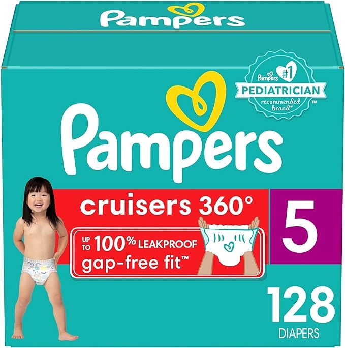 Diapers Size 5, 128 Count - Pampers Pull On Cruisers 360° Fit Disposable Baby Diapers with Stret... | Amazon (US)